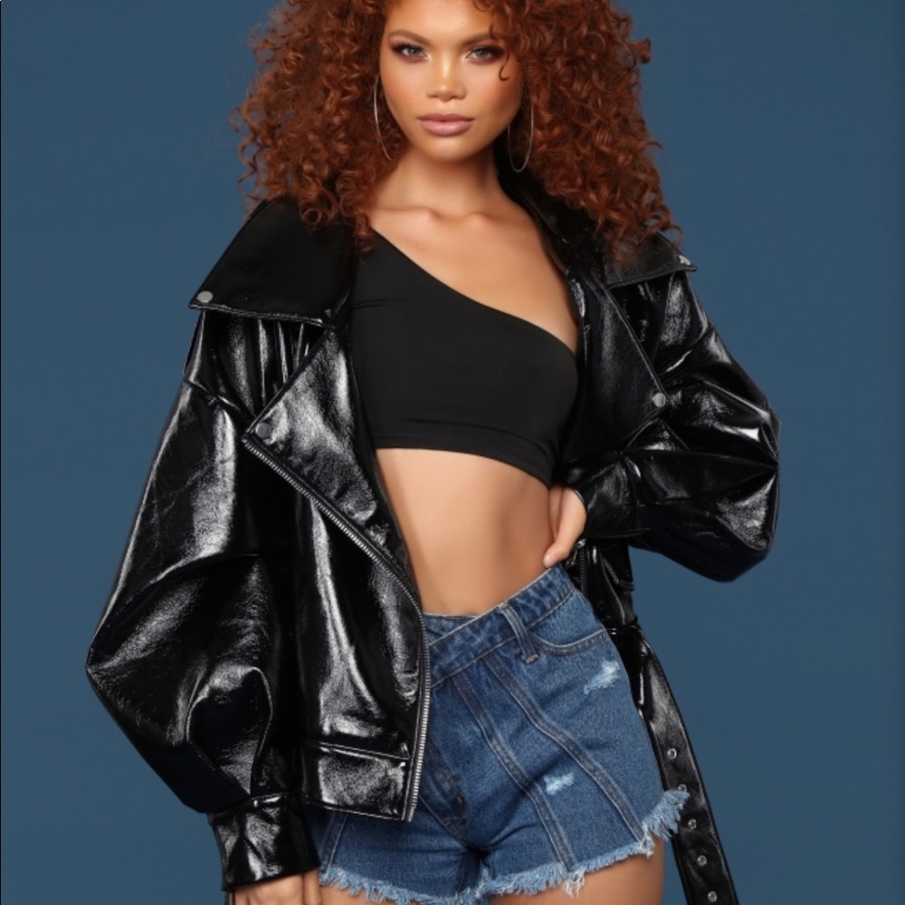 Cardi B Fashion nova oversized moto jacket